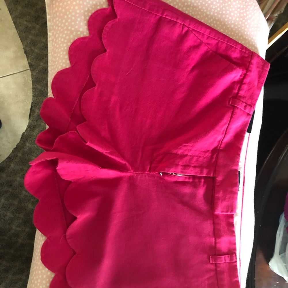 J Crew 4inch Scalloped Hem Shorts Linen